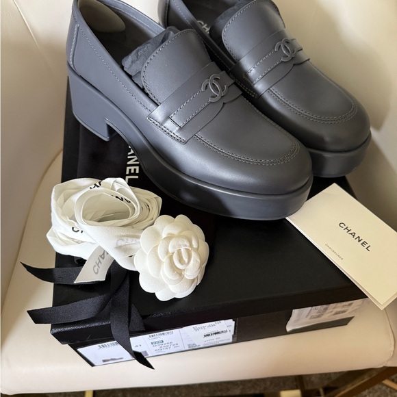 Chanel Gray Women's Loafers - Picture 1 of 3
